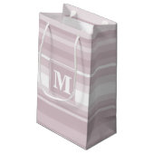 Monogram roos kwartsstrepen klein cadeauzakje (Achterkant Gekanteld)