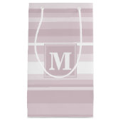 Monogram roos kwartsstrepen klein cadeauzakje (Voorkant)