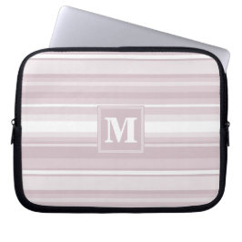 Monogram roos kwartsstrepen laptop sleeve