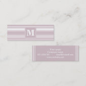 Monogram roos kwartsstrepen mini visitekaartje (Voorkant / Achterkant)
