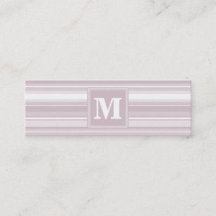 Monogram roos kwartsstrepen mini visitekaartje