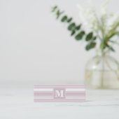 Monogram roos kwartsstrepen mini visitekaartje (Staand voorkant)