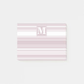 Monogram roos kwartsstrepen post-it® notes (Voorkant)