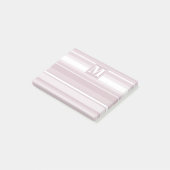 Monogram roos kwartsstrepen post-it® notes (Schuin)