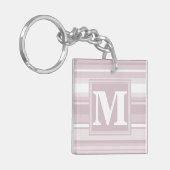 Monogram roos kwartsstrepen sleutelhanger (Voorkant Links)