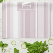 Monogram roos kwartsstrepen theedoek (Gevouwen)