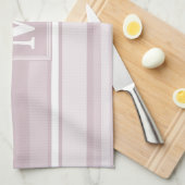 Monogram roos kwartsstrepen theedoek (Quarter Fold)