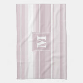Monogram roos kwartsstrepen theedoek (Verticaal)