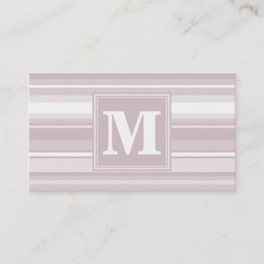 Monogram roos kwartsstrepen visitekaartje (Voorkant)