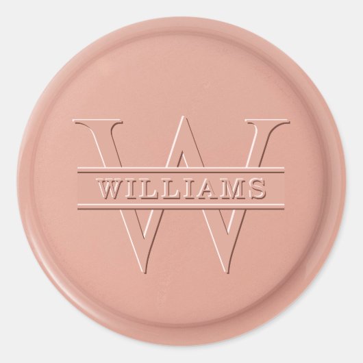 Monogram Roos Latte Wax Seal Sticker (Voorkant)