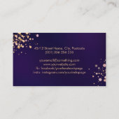 Monogram - roos marmer en goudspaar visitekaartje (Achterkant)