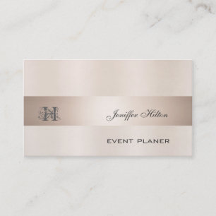 Monogram roos met elegante keramische champagne visitekaartje