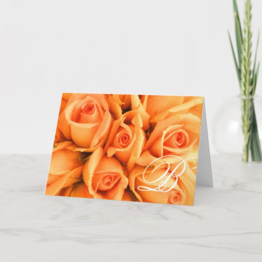 Monogram Roos Opmerking Sjabloon Kaart (Voorkant)