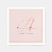 Monogram Roos Roze, Blush en Dove Grey Servet (Voorkant)