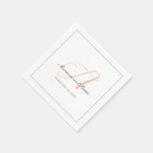 Monogram Roos Roze, Blush en Dove Grey Servet (Hoek)