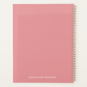 Monogram Roos Roze Feminine Girly Minimale Initiaa Planner (Achterkant)