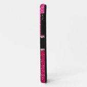 Monogram roos roze glitter diamantcirkel Case-Mate iPhone case (Achterkant/links)