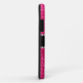 Monogram roos roze glitter diamantcirkel Case-Mate iPhone case (Achterkant/rechts)