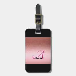 Monogram Roos Roze zwart Bagagelabel voor vrouwen