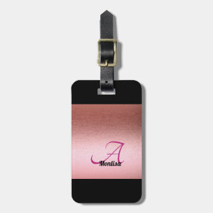 Monogram Roos Roze zwart Bagagelabel voor vrouwen