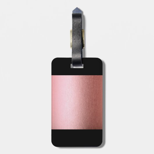 Monogram Roos Roze zwart Bagagelabel voor vrouwen (Achterkant verticaal)