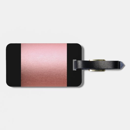 Monogram Roos Roze zwart Bagagelabel voor vrouwen (Achterkant horizontaal)