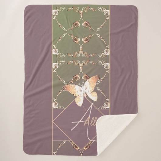 Monogram  Roos Sherpa Deken (Voorkant)