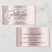 Monogram Roos Silver Scissors Hairdresser omwoeld Visitekaartje (Voorkant / Achterkant)
