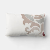 Monogram Roos Taupe Floral Damask Kussen (Achterkant)