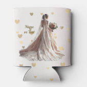 Monogram Roos Winter Bruid Golden Hearts Blikjeskoeler (Achterkant)