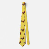 Monogram Rooster Chicken Fun Yellow Stropdas (Voorkant)