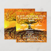 Monogram Roots of Love Square Wedding Invitation Kaart (Voorkant / Achterkant)