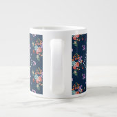 Monogram | Rose Bouquet Floral Pattern Grote Koffiekop (Achterkant)