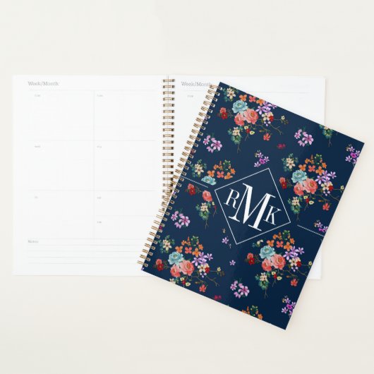 Monogram | Rose Bouquet Floral Pattern Planner (Display)