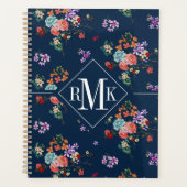 Monogram | Rose Bouquet Floral Pattern Planner (Voorkant)