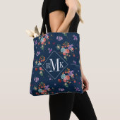 Monogram | Rose Bouquet Floral Pattern Tote Bag (Dichtbij)