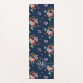 Monogram | Rose Bouquet Floral Pattern Yogamat (Voorkant)