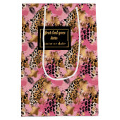 Monogram rose gold leopard skin watercolor bag medium cadeauzakje (Achterkant)
