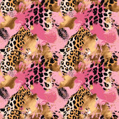 Monogram rose gold leopard skin watercolor bag medium cadeauzakje