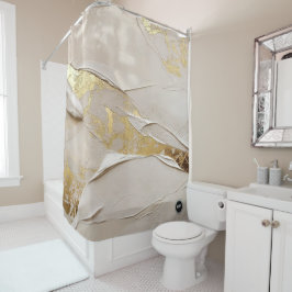 Monogram Rose Goud Textured Pleister Abstract Douchegordijn