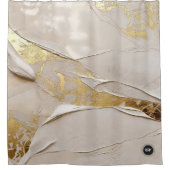 Monogram Rose Goud Textured Pleister Abstract Douchegordijn (Voorkant)