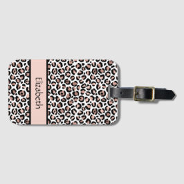 Monogram Rose Goud Zwart Luipaardprint  Bagagelabel