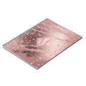 Monogram ROSEGOLD Metaalfolie Confetti Look Notitieboek (Linkerzijde)