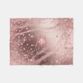 Monogram ROSEGOLD Metallic Folie Confetti Kijk Fleece Deken (Voorkant (Horizontaal))