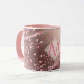 Monogram ROSEGOLD Metallic Folie Confetti Kijk Mok (Voorkant links)
