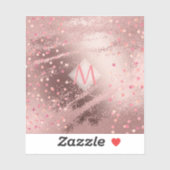 Monogram ROSEGOLD Metallic Folie Confetti Kijk Sticker (Vel)