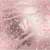 Monogram ROSEGOLD Metallic Folie Confetti Kijk Sticker (Voorkant)