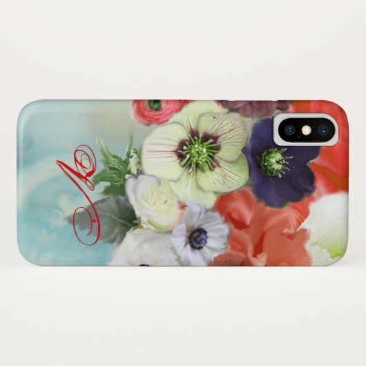 MONOGRAM ROSTERS VAN ROSTERS VAN ROOD EN ANEMONSEN Case-Mate iPhone CASE (Achterkant (horizontaal))