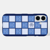 Monogram rowers kruisen blauw oars Case-Mate iPhone case (Achterkant (horizontaal))