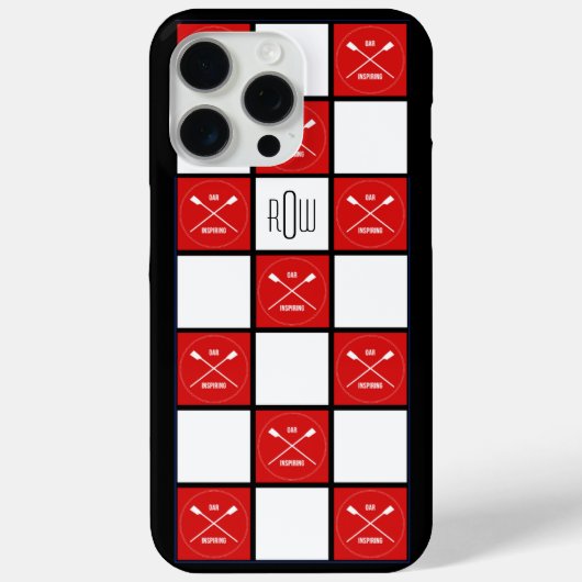 Monogram rowers kruisen rood eierstokken Case-Mate iPhone case (Achterkant)